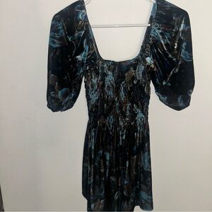 Urban Outfitters Blue and Black Romper